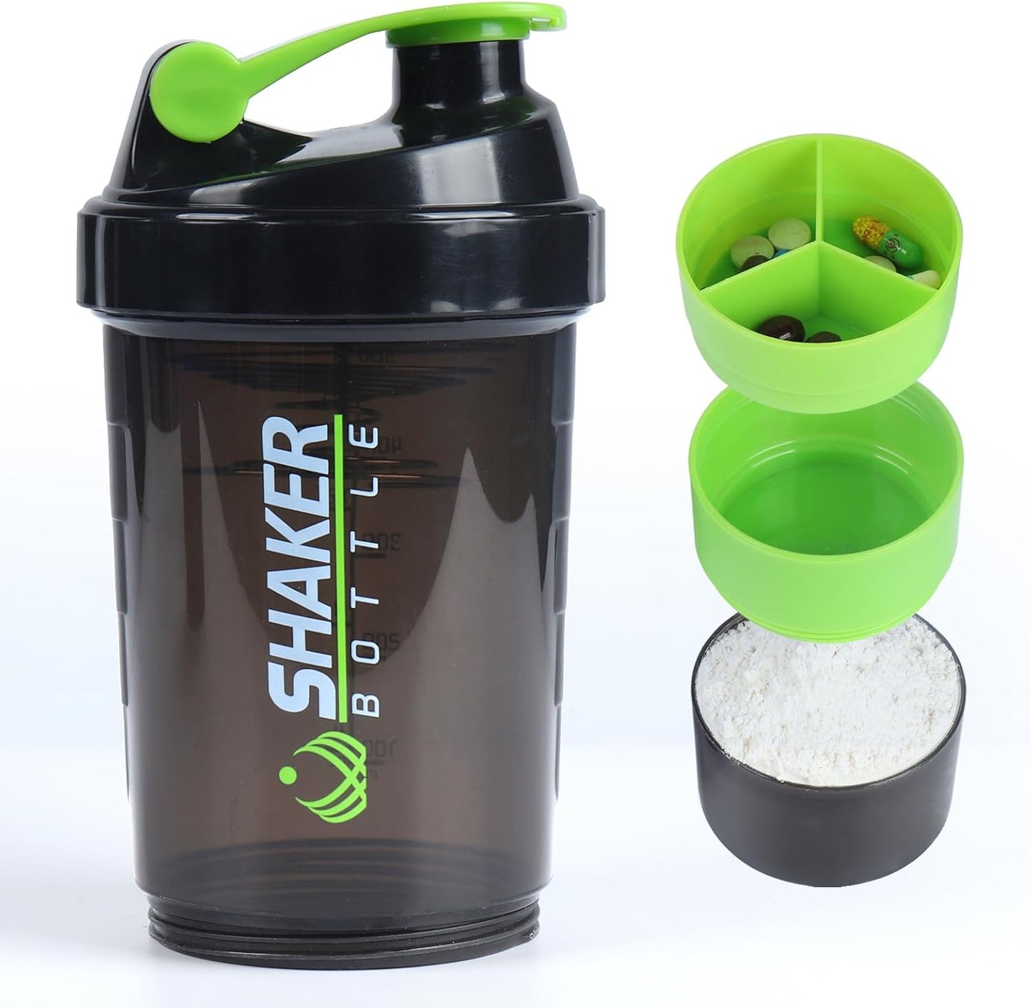SHAKER BOTTLE + compartimiento 500ml