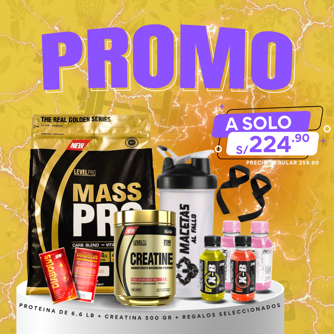 🚨PROMO FALLO🚨 MASS PRO 15LB + CREATINA LEVEL PRO 500G