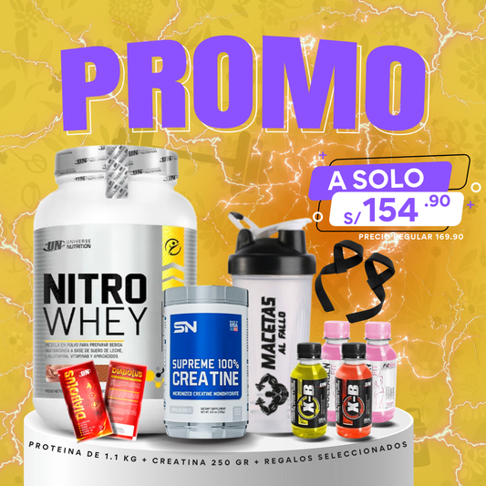 🚨PROMO FALLO🚨 NITRO WHEY 1.1KG + SUPREME 100% CREATINA 250GR