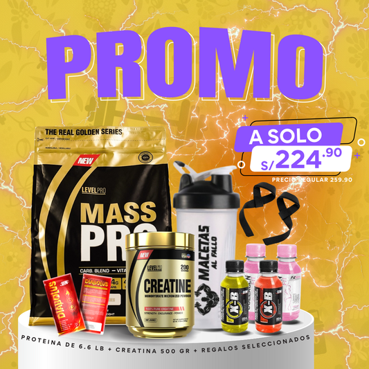 🚨PROMO FALLO🚨 MASS PRO 15LB + CREATINA LEVEL PRO 500G