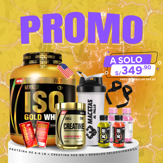 🚨PROMO FALLO🚨 ISO GOLD WHEY 6.6LB +CREATINA 500GR LEVEL PRO