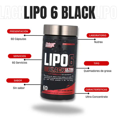 LIPO 6 BLACK Ultra Concentrate 60 Capsulas – Quema Grasa