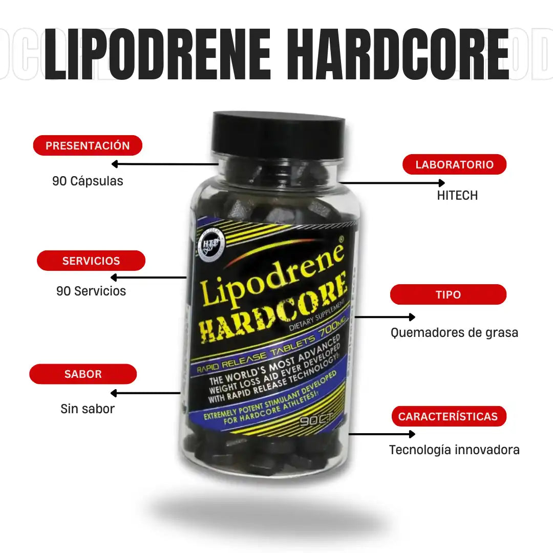 LIPODRENE HARDCORE 90 Tabletas- Quema Grasa